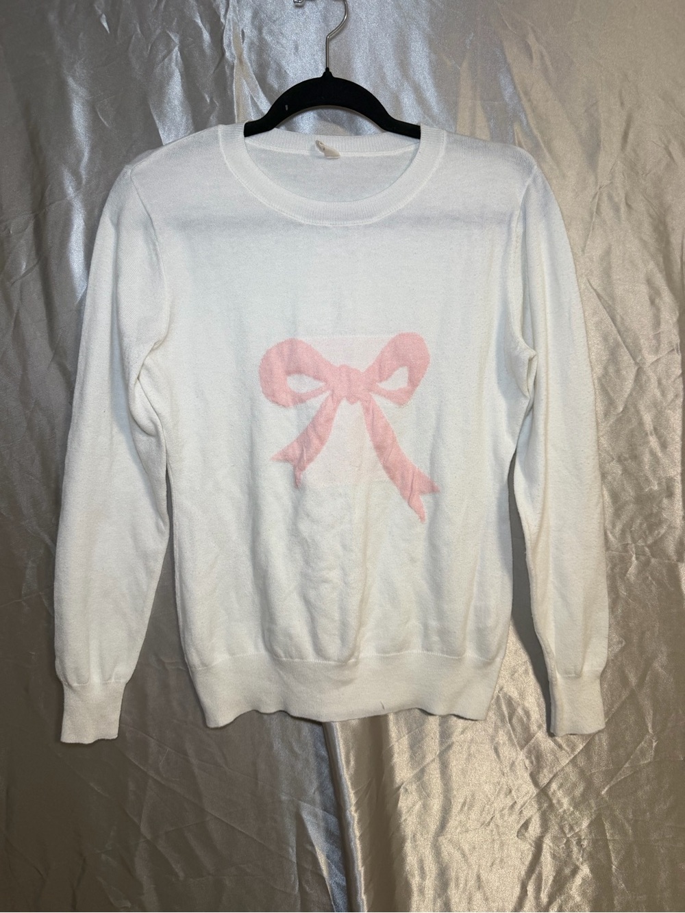 Evaless Bow Graphic Sweatshirt Coquette Preppy Crewneck Pullover Size Small